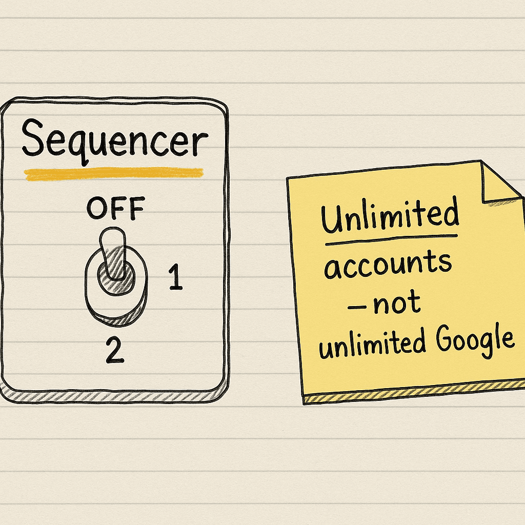 Handsketch of a sequencer switch beside a separate mailbox invoice